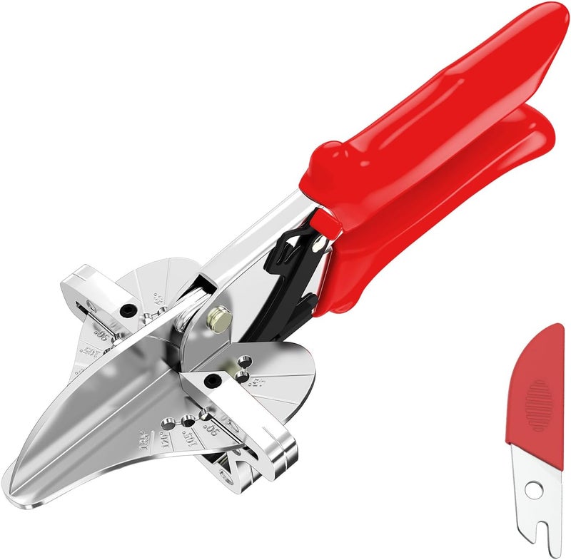 GARTOL Ratchet Miter Shears for Angular Cutting Molding Crafting, Shoe Molding & Quarter Round Cutting Tool Miter Cutter, Adjust at 45-135 Degree Multi-Angle Cutter Hand Tool for Soft Wood, PVC, MDF - Image 1